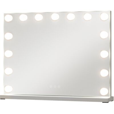 CostwayMiroir de Maquillage Hollywood avec Lumières Miroir Éclairé de Table et Mural avec 3 Couleurs de Lumière & Luminosité Réglable Blanc - Publicité CostwayMiroir de Maquillage Hollywood avec Lumières Miroir Éclairé de Table et Mural avec 3 Couleurs de Lumière & Luminosité Réglable Blanc - Publicité