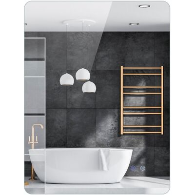 CostwayMiroir Lumineux LED 80 x 60 CM Miroir Mural de Salle de Bain Anti-buée avec Luminosité Réglable Commande Tactile Intelligente Argent - Publicité CostwayMiroir Lumineux LED 80 x 60 CM Miroir Mural de Salle de Bain Anti-buée avec Luminosité Réglable Commande Tactile Intelligente Argent - Publicité