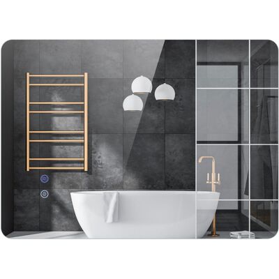 CostwayMiroir Lumineux LED 70 x 50 CM Miroir Mural de Salle de Bain Anti-buée avec Luminosité Réglable Commande Tactile Intelligente Argent - Publicité CostwayMiroir Lumineux LED 70 x 50 CM Miroir Mural de Salle de Bain Anti-buée avec Luminosité Réglable Commande Tactile Intelligente Argent - Publicité