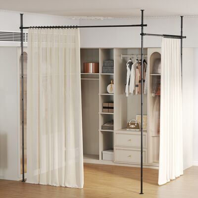 CostwayTringle à Rideaux Verticale Sans Percage avec Paravent Réglable Séparateur de Pièce ou Tringle à Rideaux Tringle Rideau Brise-vue Noir - Publicité CostwayTringle à Rideaux Verticale Sans Percage avec Paravent Réglable Séparateur de Pièce ou Tringle à Rideaux Tringle Rideau Brise-vue Noir - Publicité
