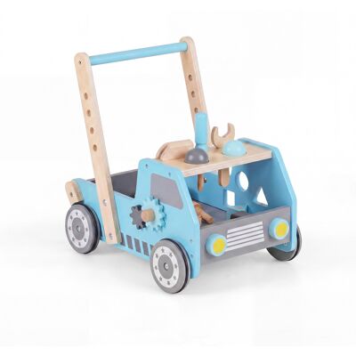 CostwayChariot de Marche Bebe en Bois 2 en 1 Trotteur Pousseur Style Camion avec Établi et 21 Outils Vitesse Réglable Bleu - Publicité CostwayChariot de Marche Bebe en Bois 2 en 1 Trotteur Pousseur Style Camion avec Établi et 21 Outils Vitesse Réglable Bleu - Publicité