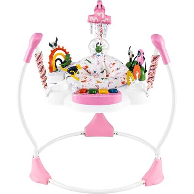 CostwayCentre d'Activités Sauteur et Transat avec 6 Jouets Interactifs Lumières et Musique Hauteur Réglable sur 3 Niveaux pour 6+ Mois Rose - Publicité CostwayCentre d'Activités Sauteur et Transat avec 6 Jouets Interactifs Lumières et Musique Hauteur Réglable sur 3 Niveaux pour 6+ Mois Rose - Publicité