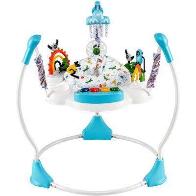 CostwayCentre d'Activités Sauteur et Transat avec 6 Jouets Interactifs Lumières et Musique Hauteur Réglable sur 3 Niveaux pour 6+ Mois Bleu - Publicité CostwayCentre d'Activités Sauteur et Transat avec 6 Jouets Interactifs Lumières et Musique Hauteur Réglable sur 3 Niveaux pour 6+ Mois Bleu - Publicité