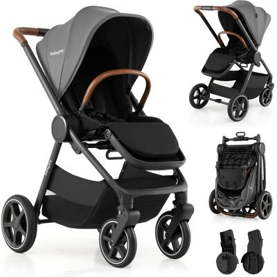 CostwayPoussette pour Bébé Pliable 2 en 1 87,5 x 57 x 104 cm Poussette de Voyage Légère avec Dossier Inclinable Capote pour 0-3 Ans Gris - Publicité CostwayPoussette pour Bébé Pliable 2 en 1 87,5 x 57 x 104 cm Poussette de Voyage Légère avec Dossier Inclinable Capote pour 0-3 Ans Gris - Publicité