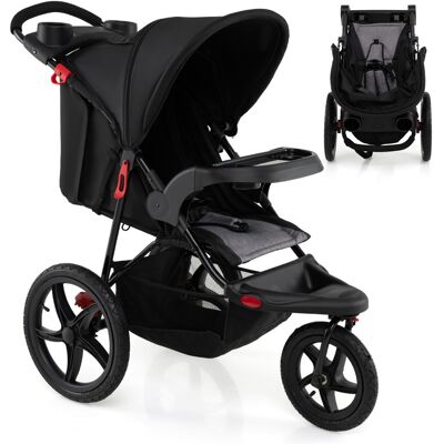 CostwayPoussette pour Bébé Poussette Pliable avec Pare-soleil Réglable Siège Inclinable Plateau Amovible & Porte-gobelets pour 0-48 Mois Noir - Publicité CostwayPoussette pour Bébé Poussette Pliable avec Pare-soleil Réglable Siège Inclinable Plateau Amovible & Porte-gobelets pour 0-48 Mois Noir - Publicité