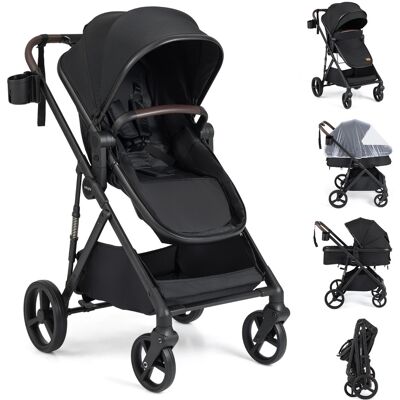 CostwayPoussette Bébé Pliable 2 en 1 avec Mode Berceau Poussette Haute Paysage Convertible avec Siège Réversible pour 0-36 Mois Noir - Publicité CostwayPoussette Bébé Pliable 2 en 1 avec Mode Berceau Poussette Haute Paysage Convertible avec Siège Réversible pour 0-36 Mois Noir - Publicité