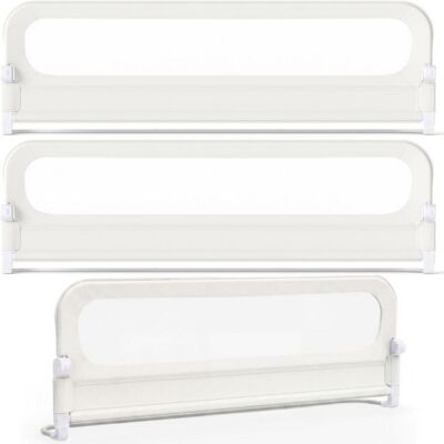 CostwayLot de 2 Barrières de Lit Pliable Ajustable de 198 CM avec Housse Amovible Blanc + Barrière de Lit Bébé Pliable Ajustable de 178 CM Blanc - Publicité CostwayLot de 2 Barrières de Lit Pliable Ajustable de 198 CM avec Housse Amovible Blanc + Barrière de Lit Bébé Pliable Ajustable de 178 CM Blanc - Publicité
