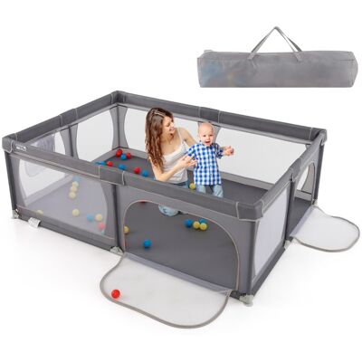 CostwayParc pour Bébé avec 50 Balles Océaniques Clôture pour Tout-Petits avec Maille Respirante, Centre d'Activités avec Base Antidérapante et Grande Porte à Fermeture Eclair 206×147×68,5CM Gris - Publicité CostwayParc pour Bébé avec 50 Balles Océaniques Clôture pour Tout-Petits avec Maille Respirante, Centre d'Activités avec Base Antidérapante et Grande Porte à Fermeture Eclair 206×147×68,5CM Gris - Publicité
