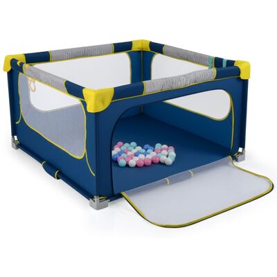 CostwayGrand Parc pour Bébé 127 x 127 cm Clôture de Sécurité Pliante sans BPA avec Portail Zippé 50 Balles de Mer et 4 Anneaux de Levée Bleu - Publicité CostwayGrand Parc pour Bébé 127 x 127 cm Clôture de Sécurité Pliante sans BPA avec Portail Zippé 50 Balles de Mer et 4 Anneaux de Levée Bleu - Publicité