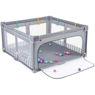 CostwayGrand Parc pour Bébé 127 x 127 cm Clôture de Sécurité Pliante sans BPA avec Portail Zippé 50 Balles de Mer et 4 Anneaux de Levée Gris Foncé - Publicité CostwayGrand Parc pour Bébé 127 x 127 cm Clôture de Sécurité Pliante sans BPA avec Portail Zippé 50 Balles de Mer et 4 Anneaux de Levée Gris Foncé - Publicité