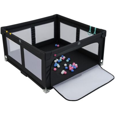 CostwayGrand Parc pour Bébé 150 x 150 cm Clôture de Sécurité Pliante sans BPA avec Portail Zippé 50 Balles de Mer et 4 Anneaux de Levée Noir - Publicité CostwayGrand Parc pour Bébé 150 x 150 cm Clôture de Sécurité Pliante sans BPA avec Portail Zippé 50 Balles de Mer et 4 Anneaux de Levée Noir - Publicité