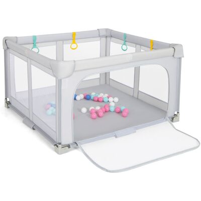 CostwayGrand Parc pour Bébé 127 x 127 cm Clôture de Sécurité Pliante sans BPA avec Portail Zippé 50 Balles de Mer et 4 Anneaux de Levée Gris - Publicité CostwayGrand Parc pour Bébé 127 x 127 cm Clôture de Sécurité Pliante sans BPA avec Portail Zippé 50 Balles de Mer et 4 Anneaux de Levée Gris - Publicité