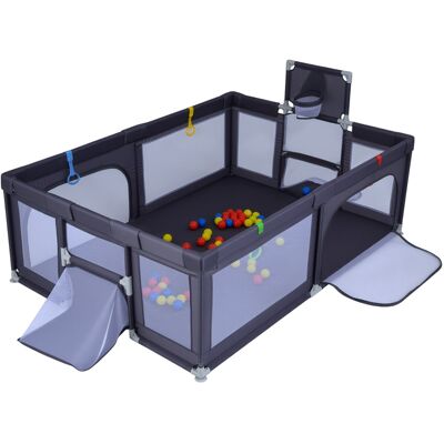 CostwayParc de Jeu Bébé avec Panier de Basket & Anneaux de Traction & Balles Océaniques Portes Zippées Ventouses Supplémentaires Gris Foncé - Publicité CostwayParc de Jeu Bébé avec Panier de Basket & Anneaux de Traction & Balles Océaniques Portes Zippées Ventouses Supplémentaires Gris Foncé - Publicité