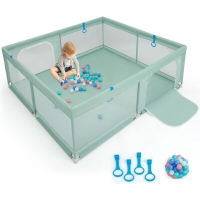 CostwayGrand Parc pour Bébé 200 x 180cm Robuste Maille Douce et Respirante Anneaux pour Les Mains Balles Océaniques Clôture Avec Portes Base Antidérapante Vert - Publicité CostwayGrand Parc pour Bébé 200 x 180cm Robuste Maille Douce et Respirante Anneaux pour Les Mains Balles Océaniques Clôture Avec Portes Base Antidérapante Vert - Publicité