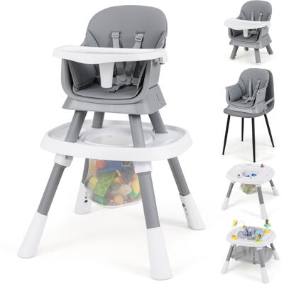 CostwayChaise Haute Convertible 16 en 1 pour Bébé Ensemble Table et Chaise avec Plateau Amovible et Harnais à 5 Points Siège Rehausseur Gris - Publicité CostwayChaise Haute Convertible 16 en 1 pour Bébé Ensemble Table et Chaise avec Plateau Amovible et Harnais à 5 Points Siège Rehausseur Gris - Publicité