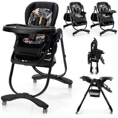 CostwayChaise Haute Pliante pour Bébés Multifonctionnelle avec Roulettes Hauteur Réglable Repose-pieds Dossier Plateau Repas Amovible pour 6 à 36 Mois Noir - Publicité CostwayChaise Haute Pliante pour Bébés Multifonctionnelle avec Roulettes Hauteur Réglable Repose-pieds Dossier Plateau Repas Amovible pour 6 à 36 Mois Noir - Publicité