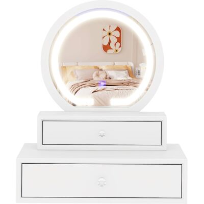 CostwayMiroir de Vanité avec Lumières Miroir Maquillage Éclairé LED avec 3 Modes de Couleur Contrôle Tactile Intelligent 50 X 26 X 59,5CM Blanc - Publicité CostwayMiroir de Vanité avec Lumières Miroir Maquillage Éclairé LED avec 3 Modes de Couleur Contrôle Tactile Intelligent 50 X 26 X 59,5CM Blanc - Publicité