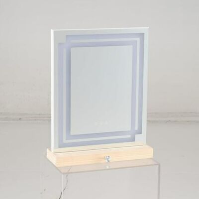 CostwayMiroir Maquillage Lumineux 39,5 x 50 cm avec 3 Couleurs d'Éclairage Miroir Coiffeuse LED avec Tiroir en Bois de Pin Luminosité Réglable - Publicité CostwayMiroir Maquillage Lumineux 39,5 x 50 cm avec 3 Couleurs d'Éclairage Miroir Coiffeuse LED avec Tiroir en Bois de Pin Luminosité Réglable - Publicité