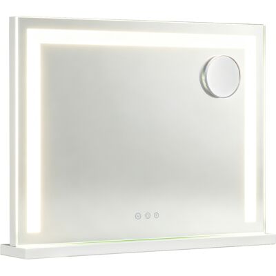 CostwayMiroir Maquillage Lumineux 58 x 10 x 43 CM Miroir Coiffeuse 3 Températures de Couleur Touche Tactile Port de Chargement USB Loupe 10X Blanc - Publicité CostwayMiroir Maquillage Lumineux 58 x 10 x 43 CM Miroir Coiffeuse 3 Températures de Couleur Touche Tactile Port de Chargement USB Loupe 10X Blanc - Publicité