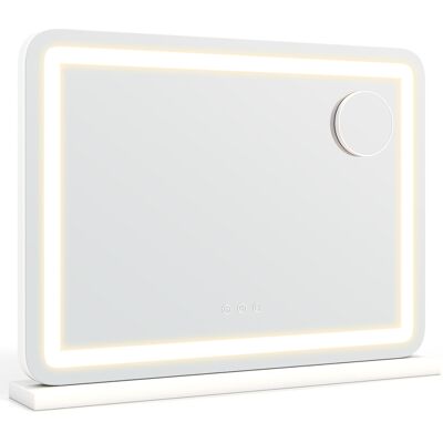 CostwayMiroir Maquillage Lumineux Loupe 10X Miroir Hollywood 3 Températures de Couleur Touche Tactile Port de Chargement USB Blanc - Publicité CostwayMiroir Maquillage Lumineux Loupe 10X Miroir Hollywood 3 Températures de Couleur Touche Tactile Port de Chargement USB Blanc - Publicité