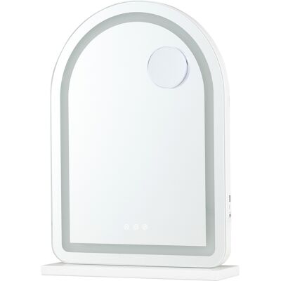CostwayMiroir de Maquillage avec Lumières 40 x 12 x 55 CM Miroir de Table avec Miroir grossissant Amovible 10X USB Charge 3 Tonalités Blanc - Publicité CostwayMiroir de Maquillage avec Lumières 40 x 12 x 55 CM Miroir de Table avec Miroir grossissant Amovible 10X USB Charge 3 Tonalités Blanc - Publicité