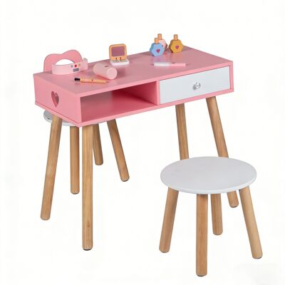 CostwayTable de Maquillage pour 3-7 Ans avec Table et 2 Chaises Tiroir Fard à Paupières Pinceau Maquillage 3 Flacons de Vernis à Ongles Rose - Publicité CostwayTable de Maquillage pour 3-7 Ans avec Table et 2 Chaises Tiroir Fard à Paupières Pinceau Maquillage 3 Flacons de Vernis à Ongles Rose - Publicité