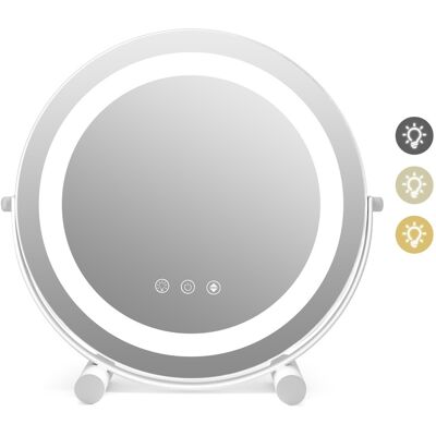 Costway Miroir Maquillage LED 30CM Tactile Réglable 360° HD Blanc - Publicité Costway Miroir Maquillage LED 30CM Tactile Réglable 360° HD Blanc - Publicité