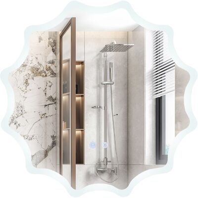 Costway - Miroir LED Rond 60x60 - 60x60 cm - LED tricolore - Miroir de salle de bains LED - Publicité Costway - Miroir LED Rond 60x60 - 60x60 cm - LED tricolore - Miroir de salle de bains LED - Publicité