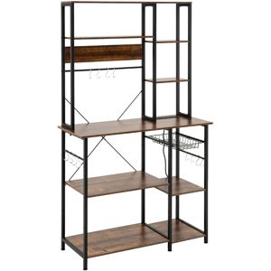 CostwayÉtagère de Cuisine avec Prise Électrique Support Micro-ondes à 6 Niveaux avec Étagères Ouvertes en Bois Crochets et Panier Marron Rustique - Publicité CostwayÉtagère de Cuisine avec Prise Électrique Support Micro-ondes à 6 Niveaux avec Étagères Ouvertes en Bois Crochets et Panier Marron Rustique - Publicité