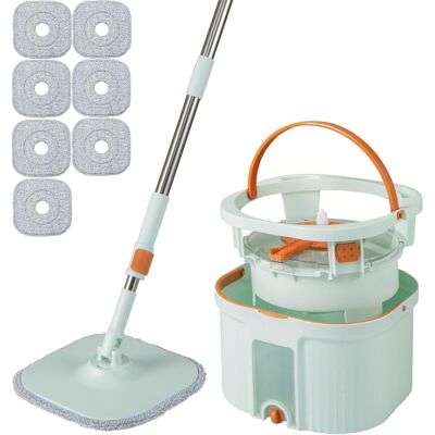 CostwayEnsemble Balai Essoreur et Seau Séparation Eau Propre et Eau Sale Vert Clair+Lot de 6 Éponges Microfibres Réutilisables pour Balai - Publicité CostwayEnsemble Balai Essoreur et Seau Séparation Eau Propre et Eau Sale Vert Clair+Lot de 6 Éponges Microfibres Réutilisables pour Balai - Publicité
