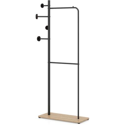 CostwayPorte-vêtements Double Tringle sur Pieds avec Crochets en Bois Penderie Ouverte en Métal avec Étagère à Chaussures 68 x 30 x 167 cm Noir - Publicité CostwayPorte-vêtements Double Tringle sur Pieds avec Crochets en Bois Penderie Ouverte en Métal avec Étagère à Chaussures 68 x 30 x 167 cm Noir - Publicité