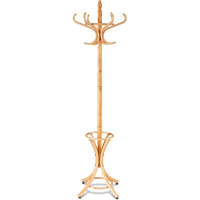 CostwayPorte Manteau sur Pieds avec 12 Crochets en Bois Massif pour Manteaux Chapeaux Parapluie 51 x 51 x 184 CM, Couleur Naturel - Publicité CostwayPorte Manteau sur Pieds avec 12 Crochets en Bois Massif pour Manteaux Chapeaux Parapluie 51 x 51 x 184 CM, Couleur Naturel - Publicité