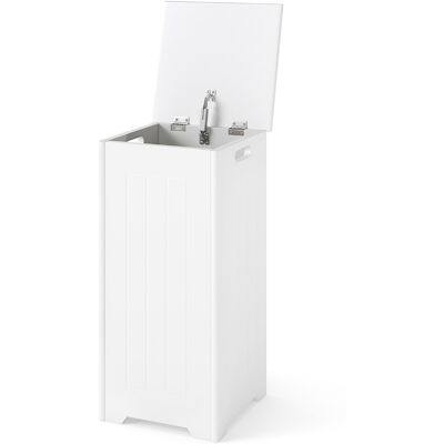 CostwayPanier à Linge 34 L Corbeille à Linge avec Couvercle Charnière en Métal Poignée Latérale Panier Linge pour Buanderie 30 x 30 x 61 cm Blanc - Publicité CostwayPanier à Linge 34 L Corbeille à Linge avec Couvercle Charnière en Métal Poignée Latérale Panier Linge pour Buanderie 30 x 30 x 61 cm Blanc - Publicité