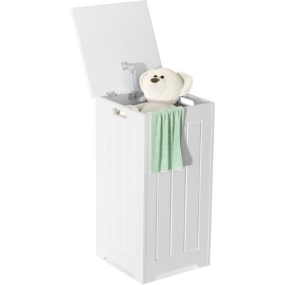 Costway Panier à Linge avec Couvercle 34L Rectangulaire Blanc Moderne - Publicité Costway Panier à Linge avec Couvercle 34L Rectangulaire Blanc Moderne - Publicité