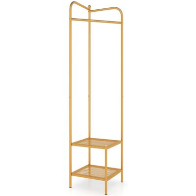 CostwayPorte Manteau sur Pieds Portant a Vetement Solide avec Cintre Supérieur et 2 Étagères en Maille Vestiaire d'Entrée Hauteur 193,5 cm Doré - Publicité CostwayPorte Manteau sur Pieds Portant a Vetement Solide avec Cintre Supérieur et 2 Étagères en Maille Vestiaire d'Entrée Hauteur 193,5 cm Doré - Publicité