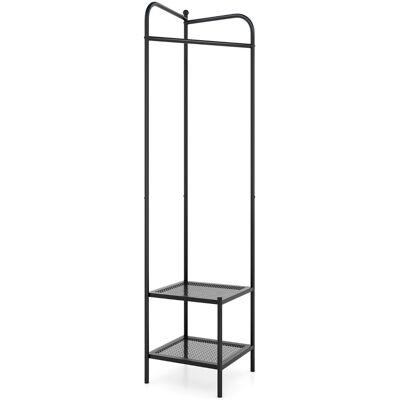 CostwayPorte Manteau sur Pieds Portant a Vetement Solide avec Cintre Supérieur et 2 Étagères en Maille Vestiaire d'Entrée Hauteur 193,5 cm Noir - Publicité CostwayPorte Manteau sur Pieds Portant a Vetement Solide avec Cintre Supérieur et 2 Étagères en Maille Vestiaire d'Entrée Hauteur 193,5 cm Noir - Publicité
