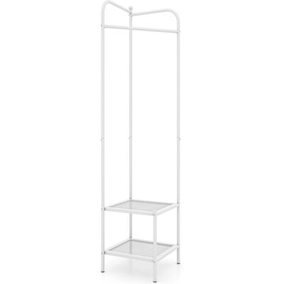 CostwayPorte Manteau sur Pieds Portant a Vetement Solide avec Cintre Supérieur et 2 Étagères en Maille Vestiaire d'Entrée Hauteur 193,5 cm Blanc - Publicité CostwayPorte Manteau sur Pieds Portant a Vetement Solide avec Cintre Supérieur et 2 Étagères en Maille Vestiaire d'Entrée Hauteur 193,5 cm Blanc - Publicité