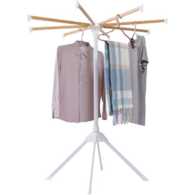 CostwaySéchoir à Vêtements à 4 Pieds Séchoir à Linge Pliable avec 8 Barres en Bambou 40 Emplacements pour Cintres Naturel + Blanc - Publicité CostwaySéchoir à Vêtements à 4 Pieds Séchoir à Linge Pliable avec 8 Barres en Bambou 40 Emplacements pour Cintres Naturel + Blanc - Publicité