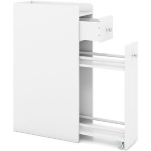 CostwayArmoire de Rangement pour Salle de Bain Armoire Étroite à 4 Niveaux pour Côté Toilettes avec Tiroirs Coulissants sur Roulettes Blanc - Publicité CostwayArmoire de Rangement pour Salle de Bain Armoire Étroite à 4 Niveaux pour Côté Toilettes avec Tiroirs Coulissants sur Roulettes Blanc - Publicité