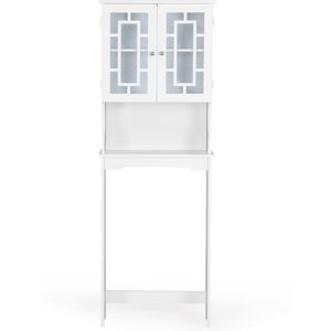 CostwayMeuble Au-dessus Des Toilettes Meuble de Salle de Bain à 2 Portes Armoire de Toilettes en Mdf 60x20,5x170,5cm Blanc - Publicité CostwayMeuble Au-dessus Des Toilettes Meuble de Salle de Bain à 2 Portes Armoire de Toilettes en Mdf 60x20,5x170,5cm Blanc - Publicité