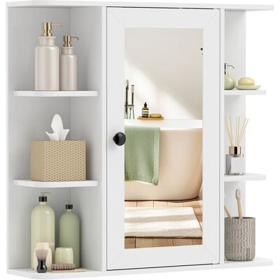 CostwayArmoire Murale Salle de Bain à 3 Niveaux avec Miroir Porte à Aimant 3 Compartiments Intérieurs Charge 45KG Blanc - Publicité CostwayArmoire Murale Salle de Bain à 3 Niveaux avec Miroir Porte à Aimant 3 Compartiments Intérieurs Charge 45KG Blanc - Publicité