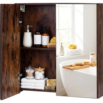 CostwayArmoire à Pharmacie à 2 Niveaux Murale Meuble Salle de Bain avec Double Porte à Miroir Installation en Saillie ou Encastrée Marron Rustique - Publicité CostwayArmoire à Pharmacie à 2 Niveaux Murale Meuble Salle de Bain avec Double Porte à Miroir Installation en Saillie ou Encastrée Marron Rustique - Publicité
