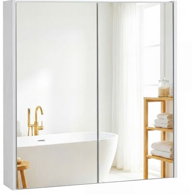 CostwayArmoire à Pharmacie à 2 Niveaux Murale Meuble Salle de Bain avec Double Porte à Miroir Installation en Saillie ou Encastrée Blanc - Publicité CostwayArmoire à Pharmacie à 2 Niveaux Murale Meuble Salle de Bain avec Double Porte à Miroir Installation en Saillie ou Encastrée Blanc - Publicité