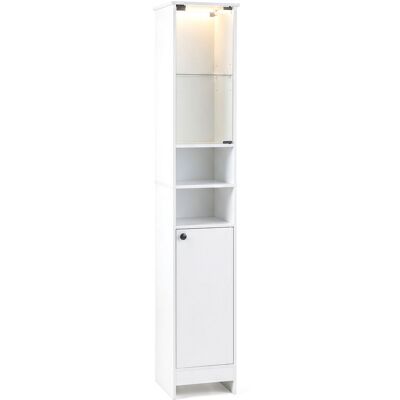 CostwayMeuble Salle de Bain 170cm LED Télécommande Colonne de Rangement avec Placard à Porte Verre Étagères Réglables&Compartiments Blanc - Publicité CostwayMeuble Salle de Bain 170cm LED Télécommande Colonne de Rangement avec Placard à Porte Verre Étagères Réglables&Compartiments Blanc - Publicité