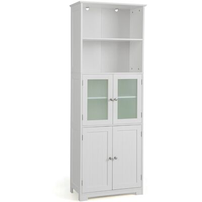 Armoire Haute de Salle de Bain COSTWAY avec Étagères Réglables - Publicité Armoire Haute de Salle de Bain COSTWAY avec Étagères Réglables - Publicité