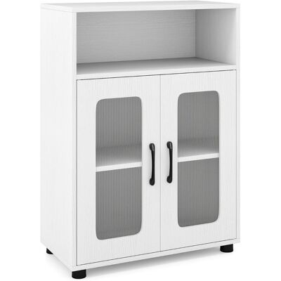 CostwayArmoire Indépendante de Salle de Bain à 2 Portes et Étagère Réglable à 3 Niveaux Compartiment Ouvert Conception Anti-basculement Blanc - Publicité CostwayArmoire Indépendante de Salle de Bain à 2 Portes et Étagère Réglable à 3 Niveaux Compartiment Ouvert Conception Anti-basculement Blanc - Publicité