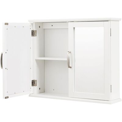 CostwayArmoire Murale de Salle de Bain avec 2 Portes et Miroir 2 Niveaux pour Salle de Bain Entrée Toilette 60x14,5x50cm Blanc - Publicité CostwayArmoire Murale de Salle de Bain avec 2 Portes et Miroir 2 Niveaux pour Salle de Bain Entrée Toilette 60x14,5x50cm Blanc - Publicité