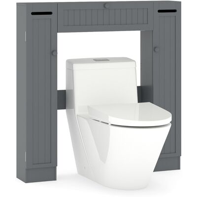 CostwayRangement Au-dessus des Toilettes Organisateur de Salle de Bain Autoportant Étagères Réglables Porte-papier Gris - Publicité CostwayRangement Au-dessus des Toilettes Organisateur de Salle de Bain Autoportant Étagères Réglables Porte-papier Gris - Publicité