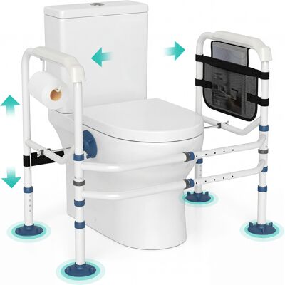 CostwayBarre d'Appui WC Réglable en Hauteur & Largeur Cadre d'Accoudoir de Toilette & Salle de Bain avec 6 Ventouses Blanc - Publicité CostwayBarre d'Appui WC Réglable en Hauteur & Largeur Cadre d'Accoudoir de Toilette & Salle de Bain avec 6 Ventouses Blanc - Publicité