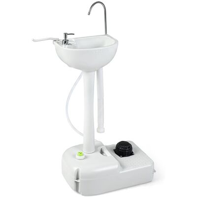 CostwayEvier Camping Car Portable 17L avec Pompe à Pied et Roulettes Lavabo de Lavage Extérieur en HDPE avec Porte-serviettes Distributeur de Savon - Publicité CostwayEvier Camping Car Portable 17L avec Pompe à Pied et Roulettes Lavabo de Lavage Extérieur en HDPE avec Porte-serviettes Distributeur de Savon - Publicité